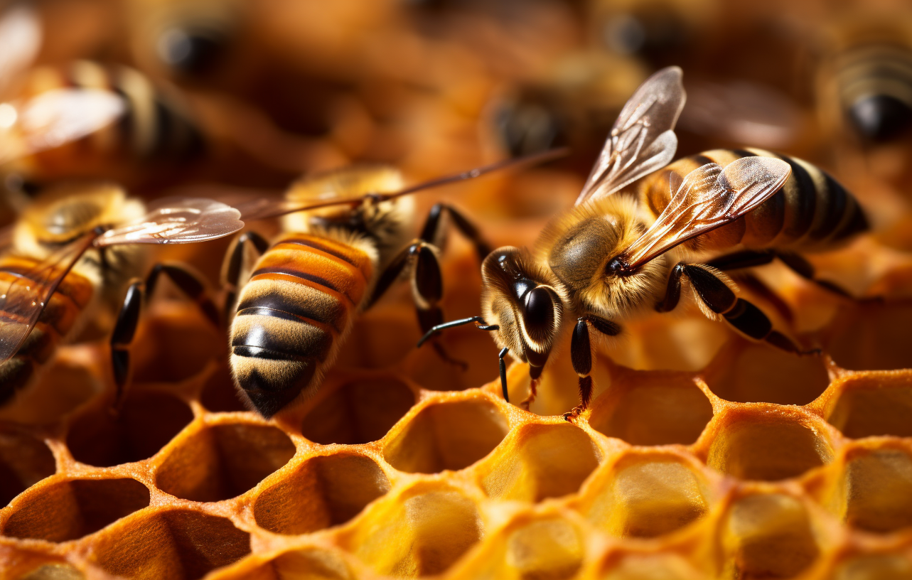 Abejas ventilando celdas